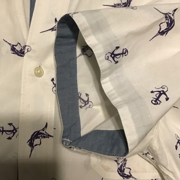 Nautica Beach Sailing Fishing Button Down Short Sleeve Shirt - Picture 5 of 5